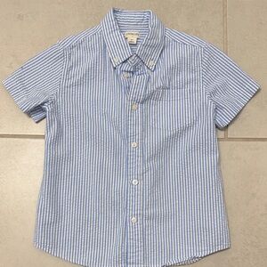 Crewcuts Seersucker Striped Blue & White Shirt